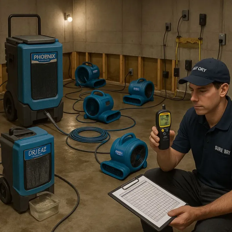 Structural Drying and Dehumidification process in Reeves County, TX